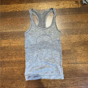 LULULEMON grey racer back tank top size 2